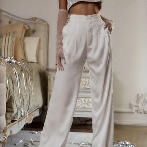 12th Tribe Cream Wide Leg Pants